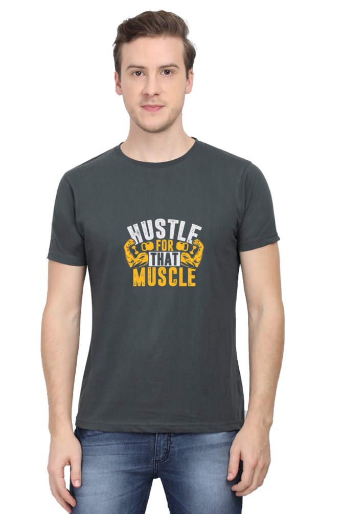 "Hustle for Muscle" T-Shirt - Grind & Gain at G-Vibe Store